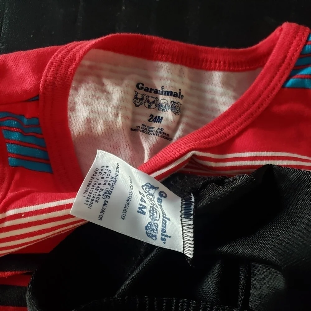 Garanimals Baby Boy 24 Months Two Piece Outfit Set Red Tank Top Black Shorts